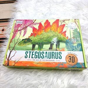 Dinosaurs - Stegosaurus 3D Puzzle and Book Has All Pieces Great Christmas Gift